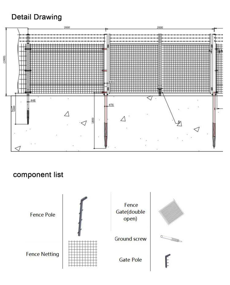 PVC Coated Wire Mesh Solar Panel Fence