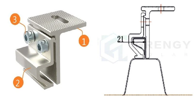solar clamp for standing seam metal rood