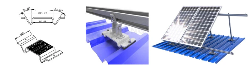 Trapezoidal solar clamps for metal roof