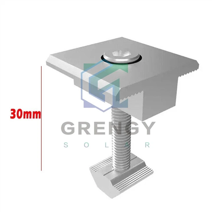 Aluminium-Solarmodul-Dachmontageschienenhalterungen Halter Mittel-/Endklemmen-Befestigungssatz