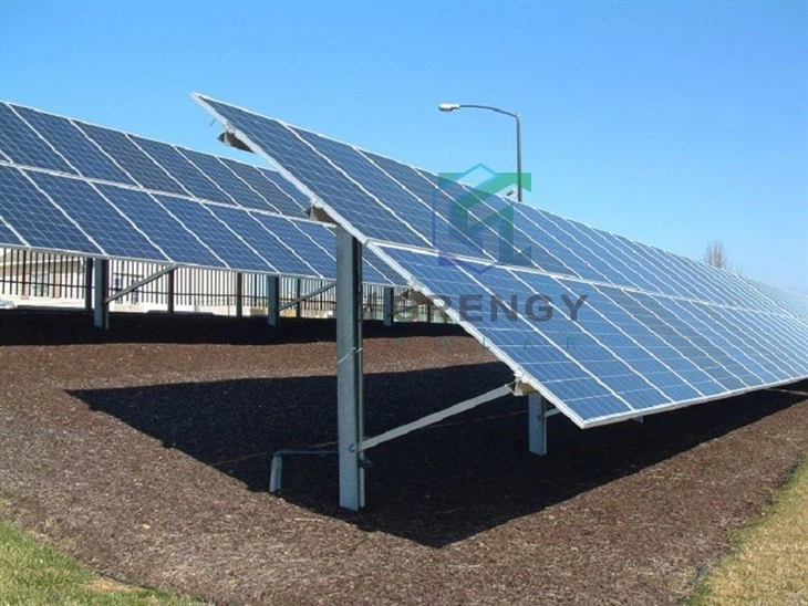 Double Post Ramming Pile Ground Mount Solar Mounting System