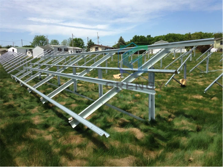 Double Post Ramming Pile Ground Mount Solar Mounting System