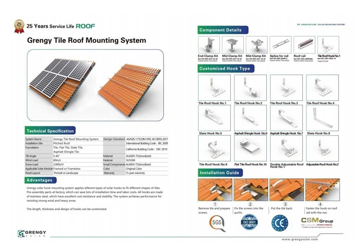 PV Roof Hook Mounting Brackets (Stainless) price