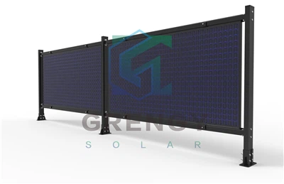 Solarzaun mit Betonfundament