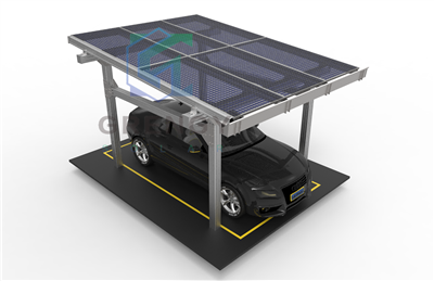 Solarwasserdichter Carport mit integrierter Balkensäule